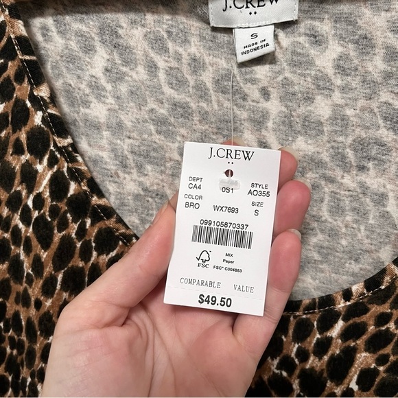 J CREW Cheetah Print Cotton Midi Tank Dress Size Small - Picture 5 of 10